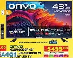 ONVO 43 FULL HD ANDROİD SMART LED TV / AKILLI TELEVİZYON